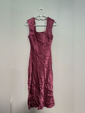 Dynamite Satin Maxi Dress in Deep Wine